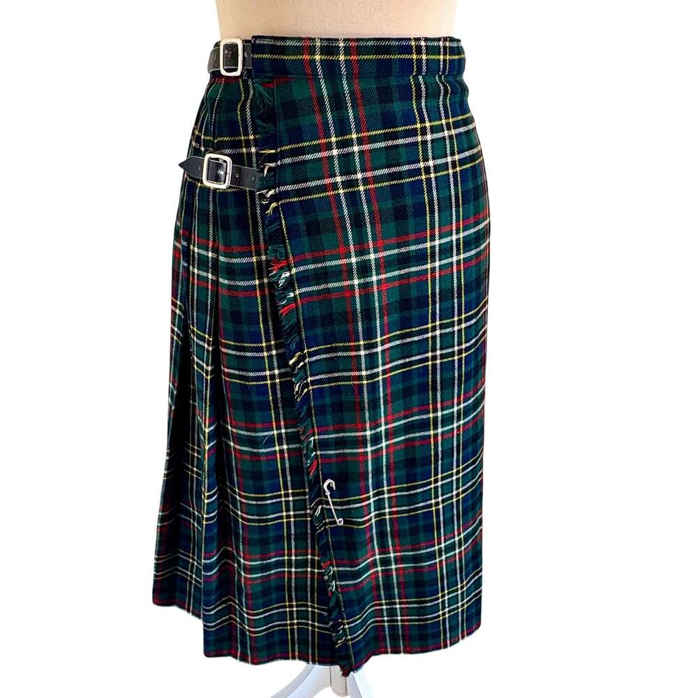 Vintage 50's Strathmore Scotland Wool Tartan Plaid Kilt Steampunk Goth Preppy